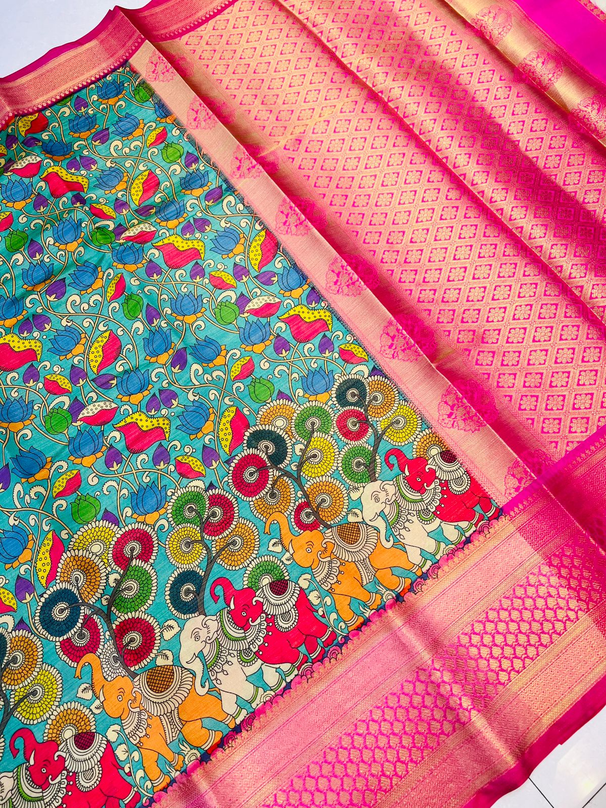 kalamkari tissue silk vol 2 Printed Non Catalog Sarees